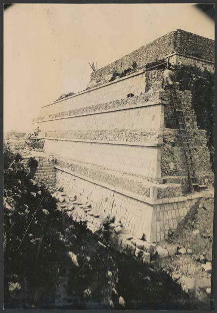 Temple of Warriors, south, after repair but before putting back the sculptured frieze