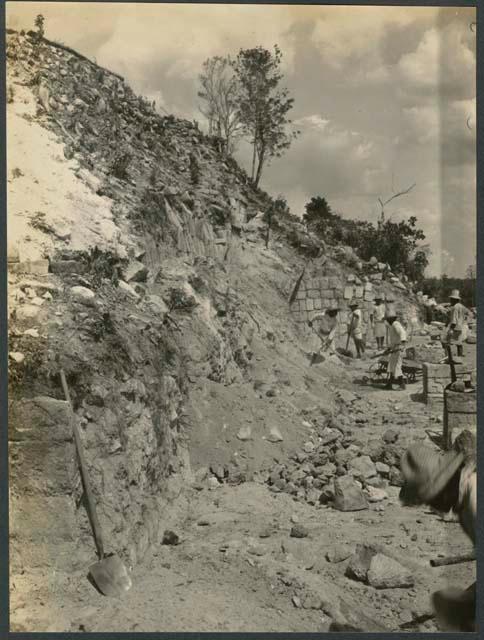 Temple of Warriors, excavation of Northwest Colonnade