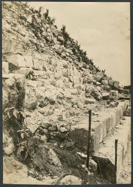 Temple of Warriors, stairway during repair