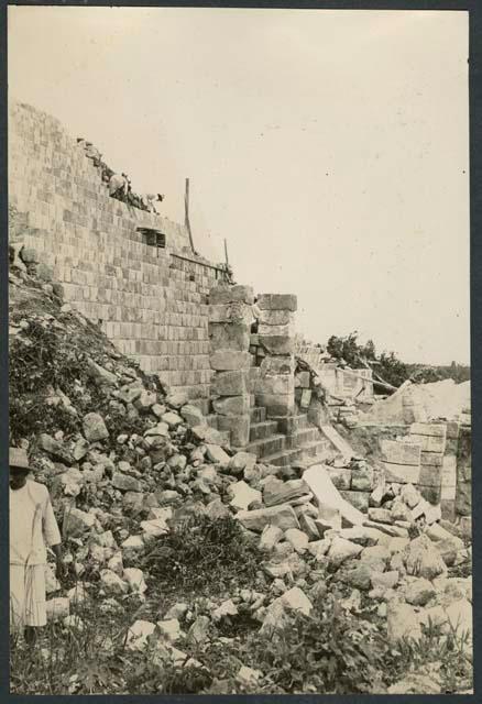 Temple of Warriors, after repair of stair steps