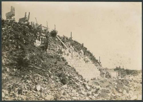 Temple of Warriors, stairway during repair