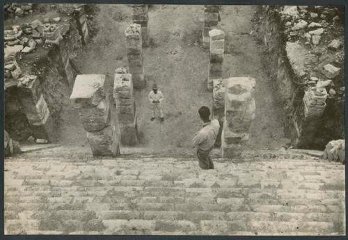 Temple of Warriors, looking down stairway