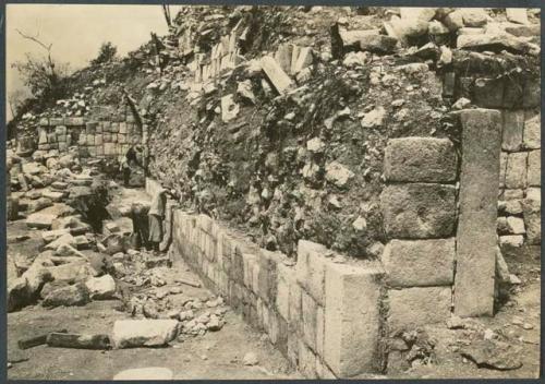 Temple of Warriors, Northwest Colonnade during repair