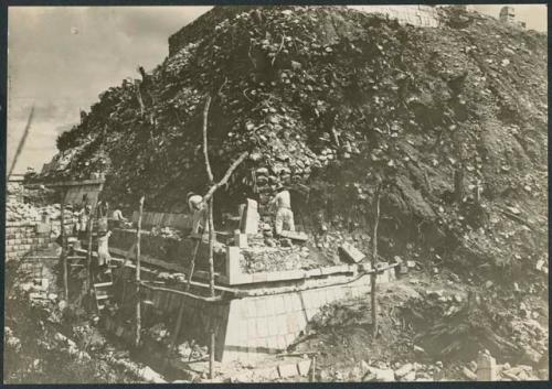 Temple of Warriors, southeast corner during repair