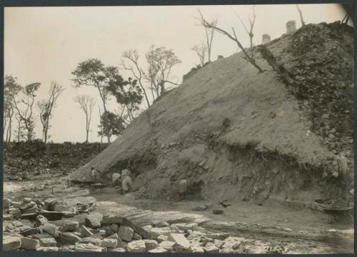 Temple of Warriors, excavating at foot of Talus