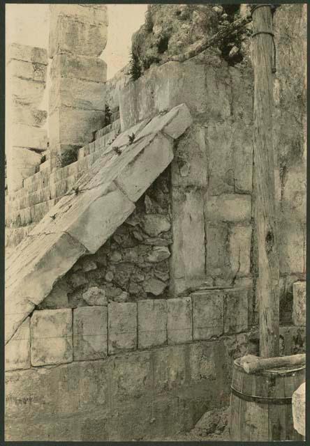 Temple of the Warriors, replacing south balustrade to stairway