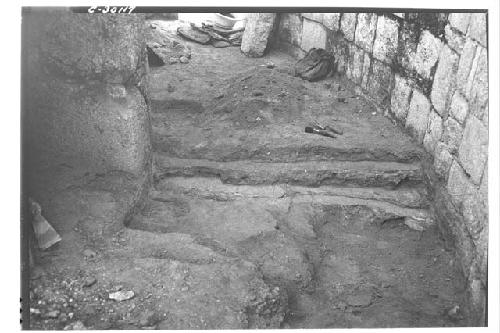 Caracol. Outer corridor of Tower showing various floor levels.