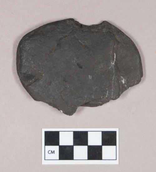 Worked coal fragment, ovate, flat