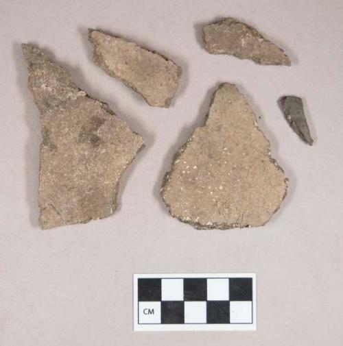 Ceramic, earthenware body sherds, undecorated, some shell-tempered, some grit-tempered