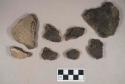 Ceramic, earthenware body sherds, cord-impressed on interior and exterior, grit-tempered; some sherds crossmend