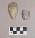 Chipped stone, scraper; biface fragment