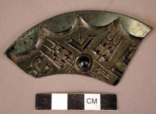 Fragment of bronze mirror of a modified TLV type (cf. 60/3322)