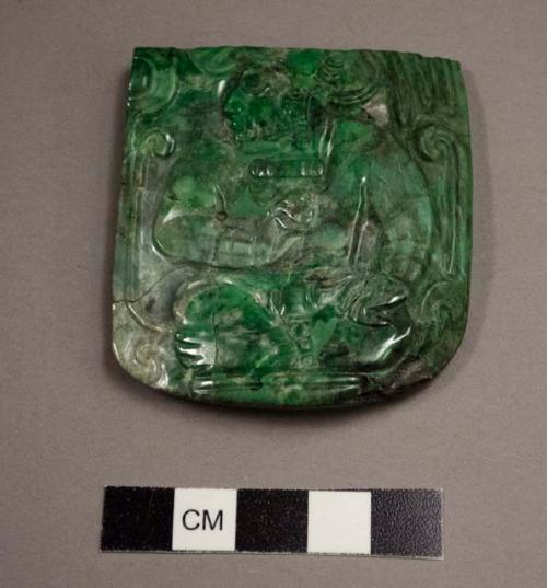 Framents of engraved jadeite tablet, restored (TP/68)