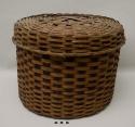 Round covered storage basket
