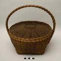 Woman's covered work basket, square base