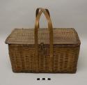 Woman's rectangular covered work basket