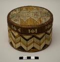 Lidded birchbark box with porcupine quillwork