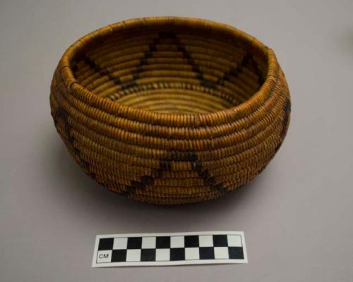 Globular basketry bowl