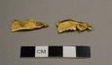 2 small Gold Fragments repousse