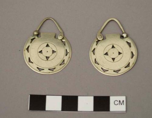 Earrings, german silver