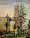 Painting of colonial church