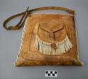Man's leather bag, tooled