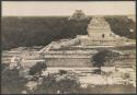 El Caracol and South Annex, view from Las Monjas, repair completed