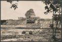 El Caracol, tower viewed from west, repair completed