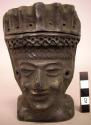 Ceramic figurine, moulded, incised & punctate human head