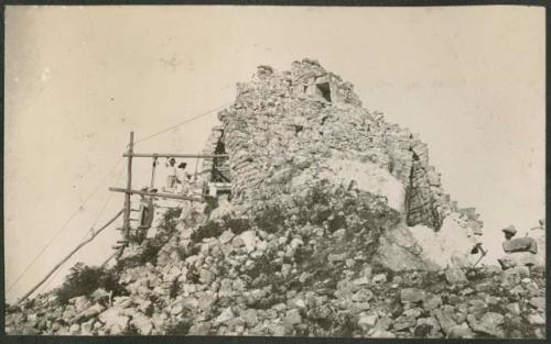 Caracol, northeast corner before excavation and repair