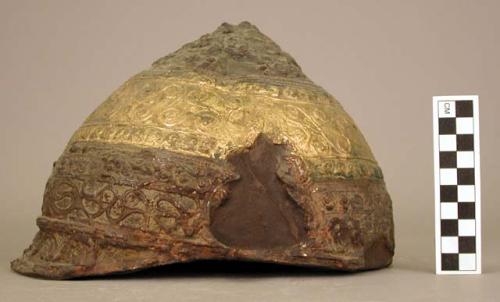 Gold plated helmet - plaster cast