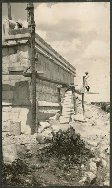 Temple of Wall Panels, during repair