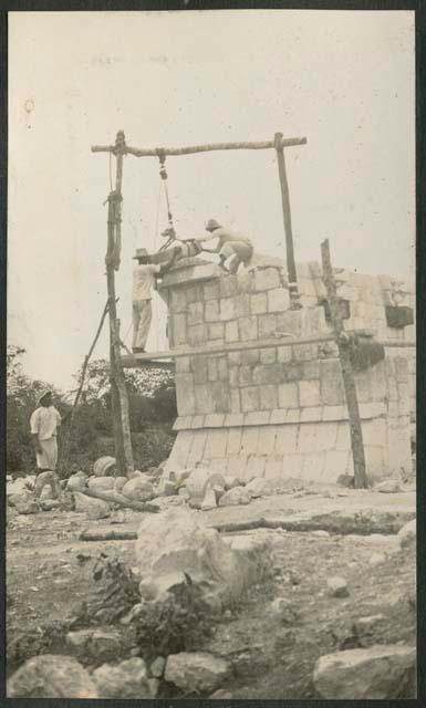 Temple of Wall Panels, replacing three-member cornice at northwest corner