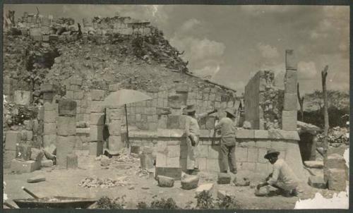 Temple of Wall Panels, repairing southwest corner