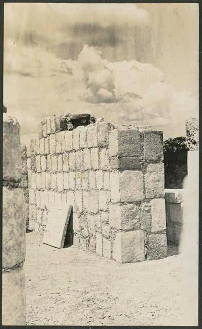 Temple of Wall Panels, sculpted stone slab against wall