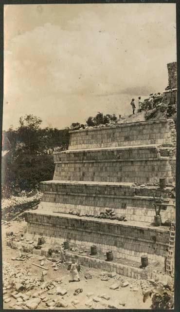 Temple of Warriors, northeast corner during repair