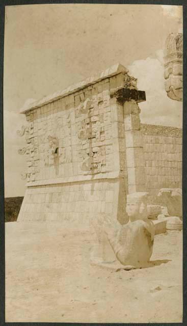 Temple of Warriors, mask panel, Chac Mool and serpent-bird panel