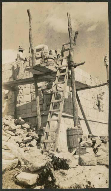 Temple of Warriors, restoring mask panel