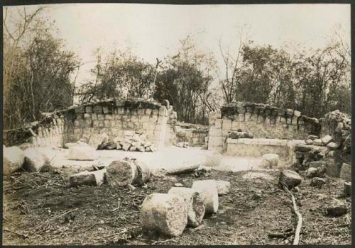 Temple of Interior Atlantean Columns, front of temple after excavation