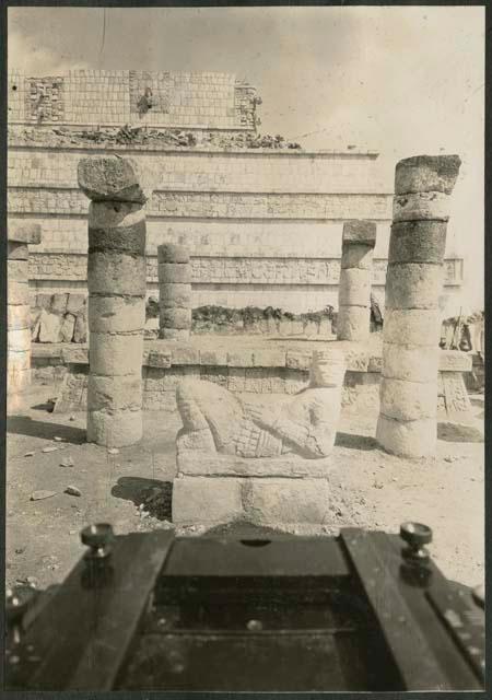 North Colonnade, Chac Mool and sculptured and painted dais