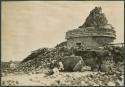 Caracol, north side of upper terrace before repair