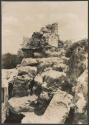 El Caracol, construction of cornice and parapet, lower platform