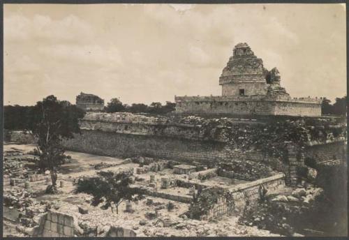 El Caracol, view of South Annex from Temple of the Wall Panels