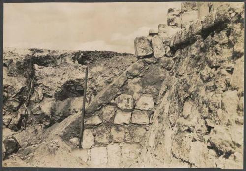 El Caracol, West Annex, stairway of burial platform