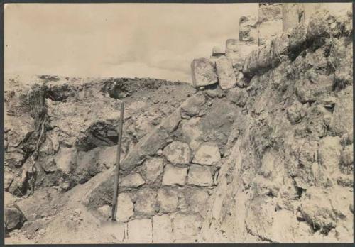 El Caracol, West Annex, stairway of burial platform