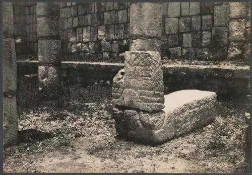 Temple of the Wall Panels, sculpted serpent's tail