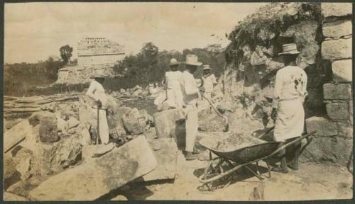 Caracol, Southwest corner of upper terrace under repair