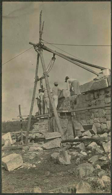 Caracol, Southwest upper terrace under repair