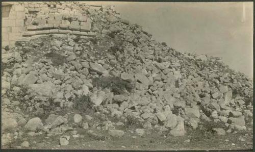 Caracol, East side of upper terrace before excavation