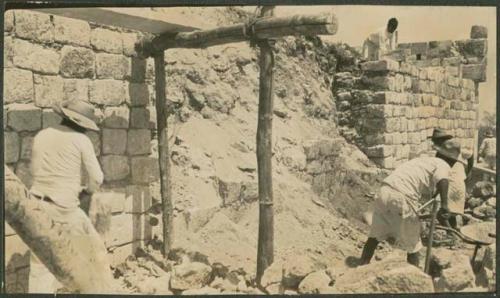 Caracol, East side of upper terrace before excavation